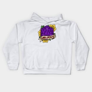 ‘Unlucky’ D20 Dice Roll Kids Hoodie